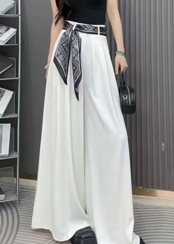 Stylish Black Pockets High Waist Spandex Wide Leg Pants Fall