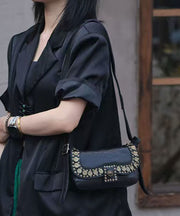 Stylish Black Rivet Durable Leather Versatile Hobo Bag