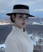 Stylish Black Woolen Cloche Hat