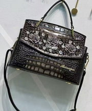 Stylish Black Zircon Calf Leather Micro Bag