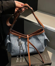 Stylish Blue Faux Leather Versatile CrossBody Bag