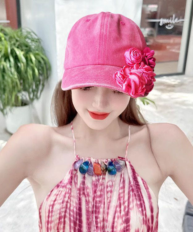 Stylish Blue Floral Decorated Denim Baseball Cap Hat