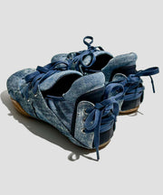Stylish Blue Lace Up Splicing Denim Flat Feet Shoes