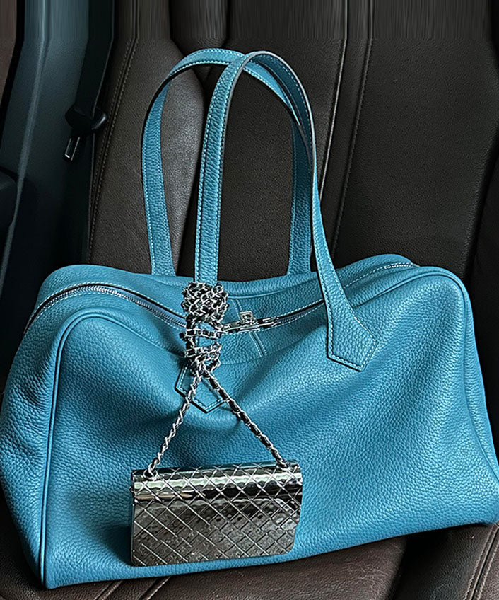 Stylish Blue Large Capacity Leather Shoulder Bags