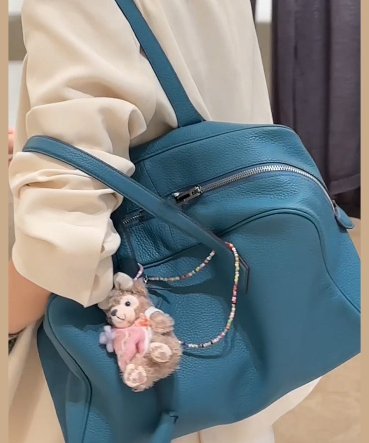 Stylish Blue Large Capacity Leather Shoulder Bags