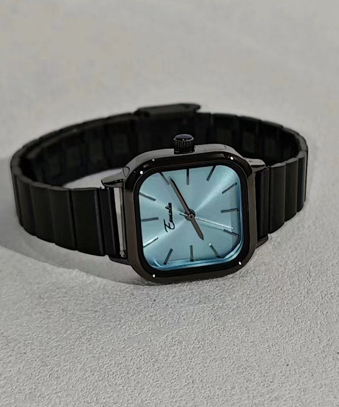 Stylish Blue Stainless Steel Square Waterproof Watches