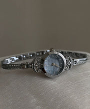 Stylish Blue Stainless Steel Tempered Glass Quartz Movement Watches