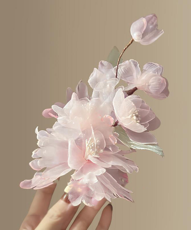 Stylish Blue Tulle Alloy Floral Hairpin