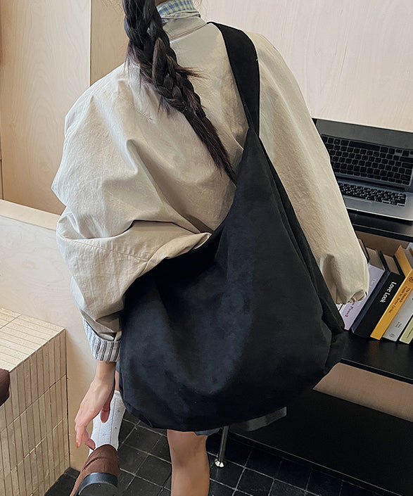 Stylish Brown Faux Suede Large Capacity Shoulder Bag