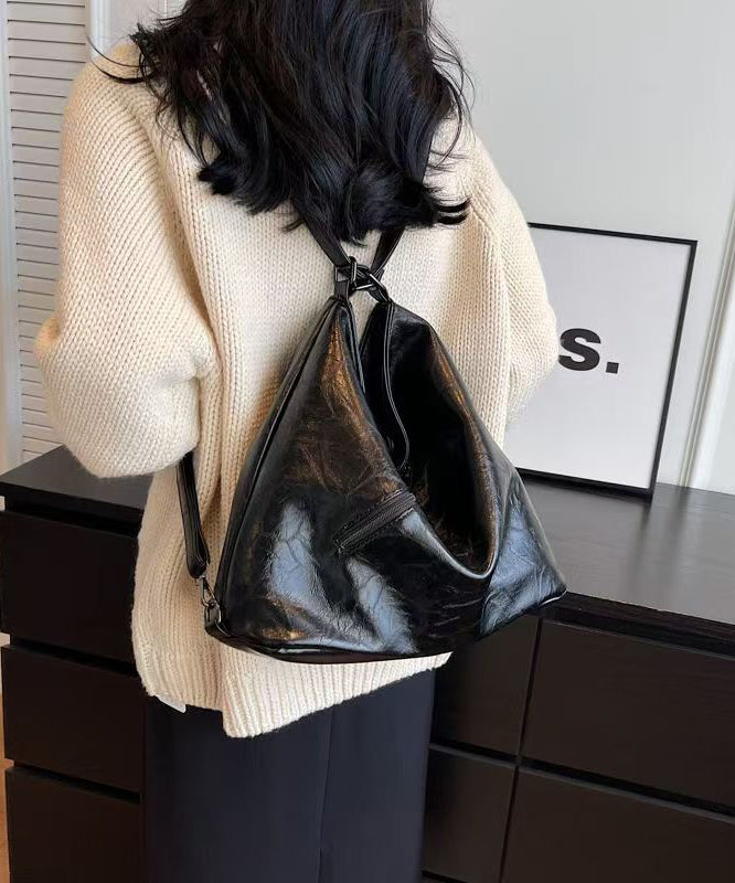 Stylish Brown Large Capacity Faux Leather Shoulder Bag