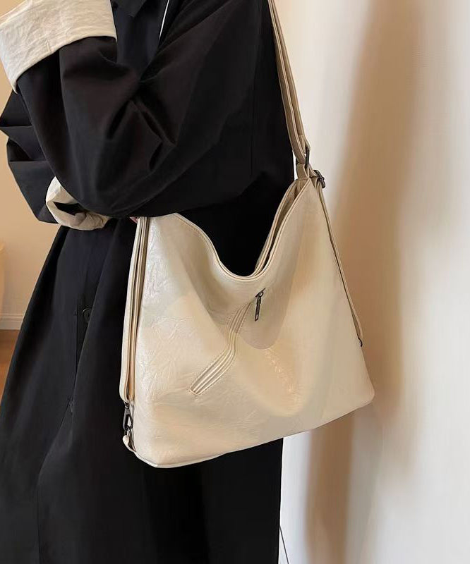 Stylish Brown Large Capacity Faux Leather Shoulder Bag