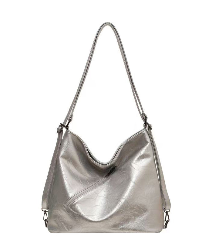 Stylish Brown Large Capacity Faux Leather Shoulder Bag