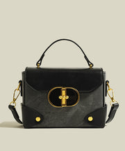 Stylish Brown Solid Durable Canvas Patchwork Faux Leather Mini Bag