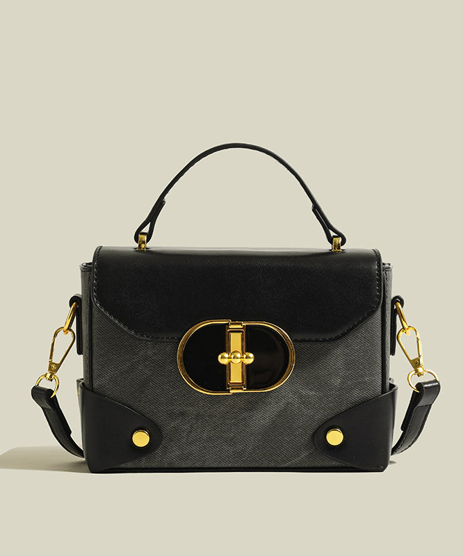 Stylish Brown Solid Durable Canvas Patchwork Faux Leather Mini Bag