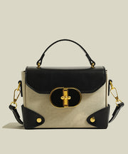 Stylish Brown Solid Durable Canvas Patchwork Faux Leather Mini Bag