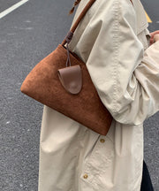 Stylish Brown Suede Durable Shoulder Bag