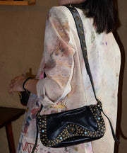 Stylish Chocolate Rivet Solid Durable Leather Women Shoulder Bags
