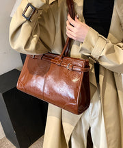 Stylish Coffee Faux Leather Large Capacity Hobo Bag