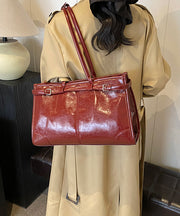 Stylish Coffee Faux Leather Large Capacity Hobo Bag