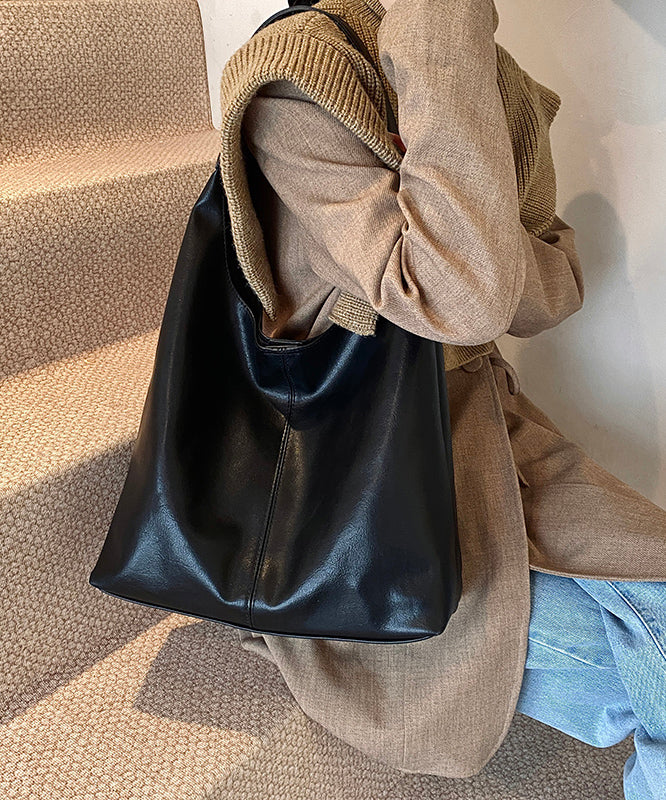Stylish Coffee Large Capacity Faux Leather Shoulder Bag