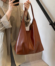 Stylish Coffee Large Capacity Faux Leather Shoulder Bag