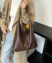 Stylish Coffee Large Capacity Faux Leather Shoulder Bag