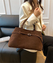 Stylish Coffee Large Capacity Suede Tote Bag