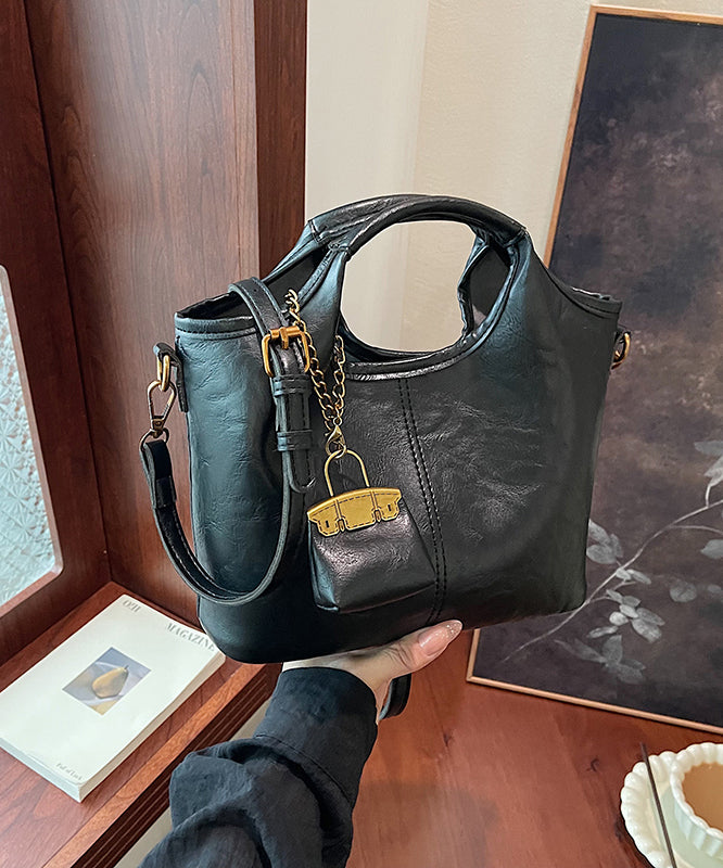 Stylish Coffee Versatile Faux Leather Bucket Bag