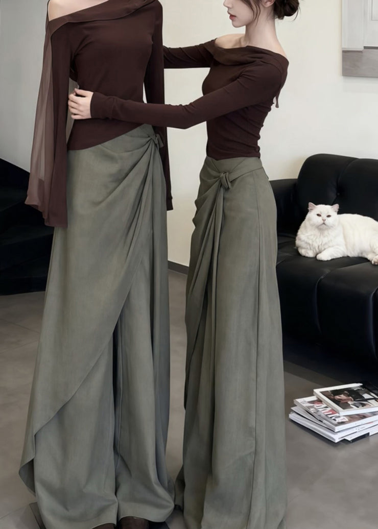 Stylish Cold Shoulder Asymmetrical Design Two Pieces Set Spring