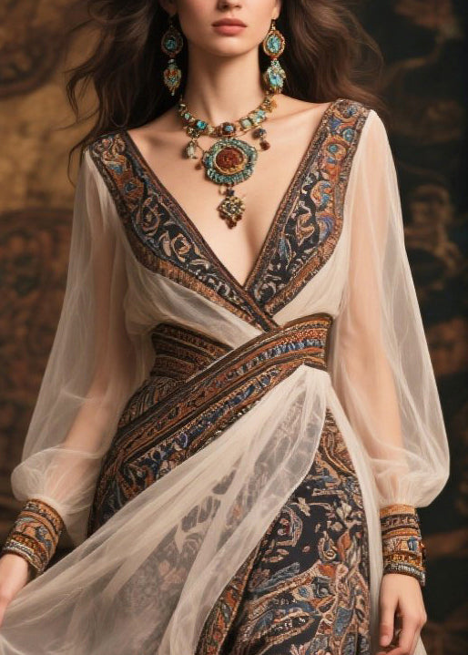 Stylish Colorblock Side Open Patchwork Tulle Vestidos Dress Summer