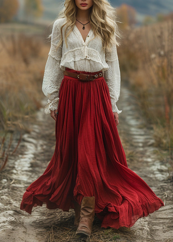 Stylish Colorblock V Neck Wrinkled Lace Patchwork Dresses Long Sleeve