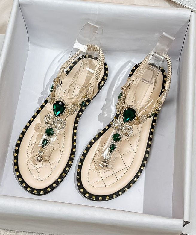 Stylish Comfy Apricot Flip Flops Splicing Zircon