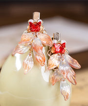 Stylish Copper Alloy Colored Glaze Pearl Koi Fish A Pair Girls Hairpin