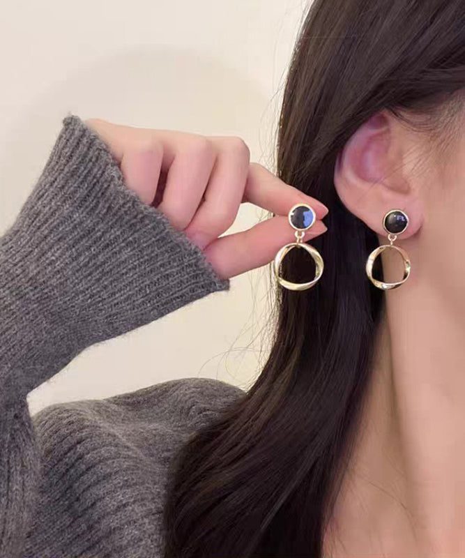 Stylish Gold Copper Overgild Drop Earrings