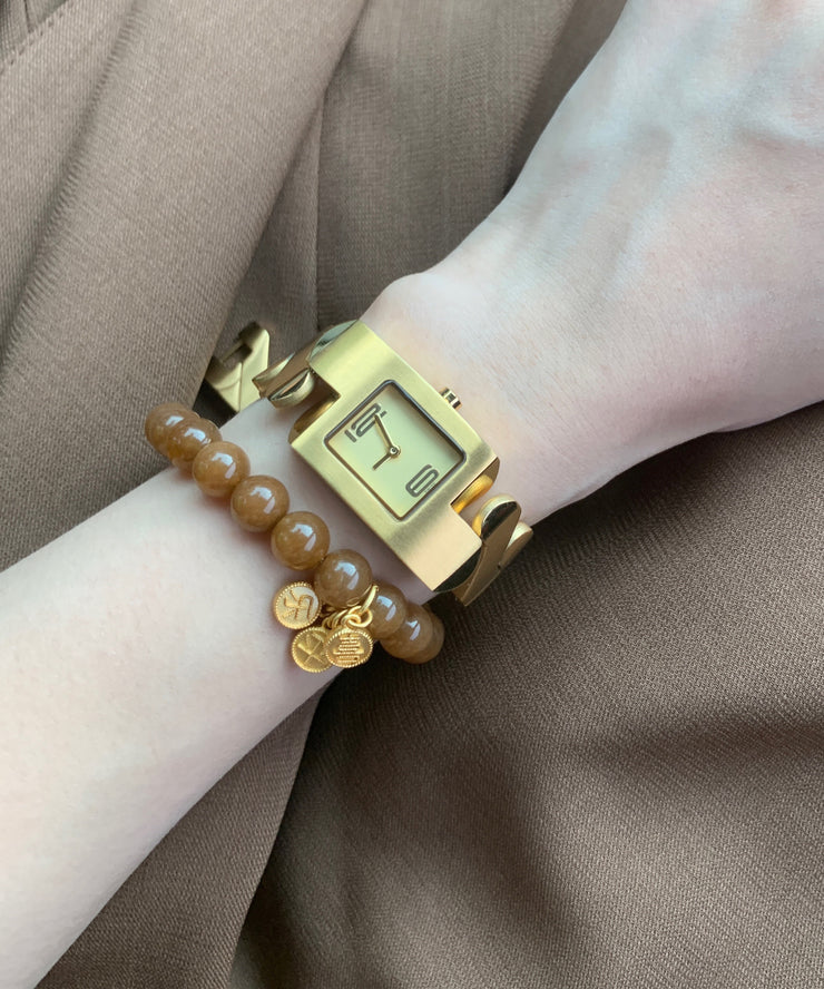 Stylish Gold Stainless Steel Graphic Watches