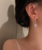 Stylish Gold Stergild Silver Alloy Pearl Crispy Ice Cream Drop Earrings