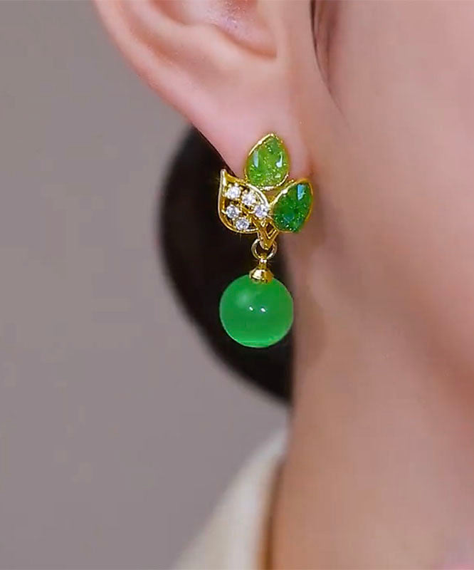 Stylish Green Copper Alloy Zircon Cat&