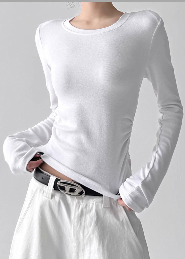 Stylish Grey Backless Patchwork Lace Tops Fall
