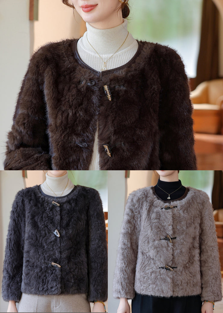 Stylish Grey Oversized Warm Faux Fur Jackets Winter