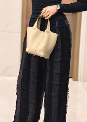 Stylish Grey Tasseled Striped Cotton Pants Fall