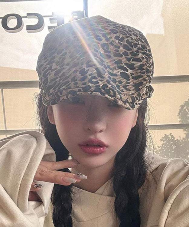 Stylish Leopard Versatile Cotton Breton Hat