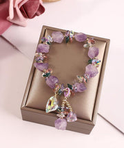 Stylish Light Purple Crystal Pearl Asymmetrical Charm Bracelet