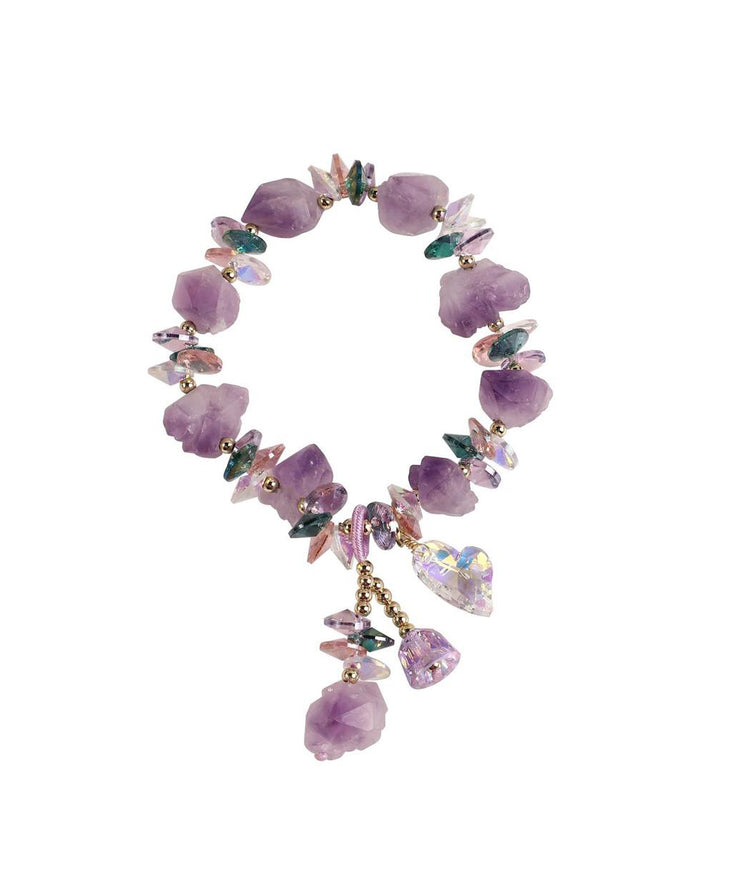 Stylish Light Purple Crystal Pearl Asymmetrical Charm Bracelet