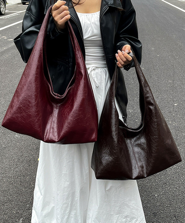 Stylish Mulberry Large Capacity Faux Leather Shoulder Bag
