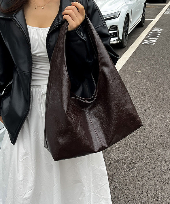 Stylish Mulberry Large Capacity Faux Leather Shoulder Bag