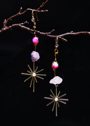 Stylish Multicolour Jade Long Tassels Drop Earrings