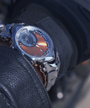 Stylish Orange Stainless Steel Quartz Movement Noctilucent Watches