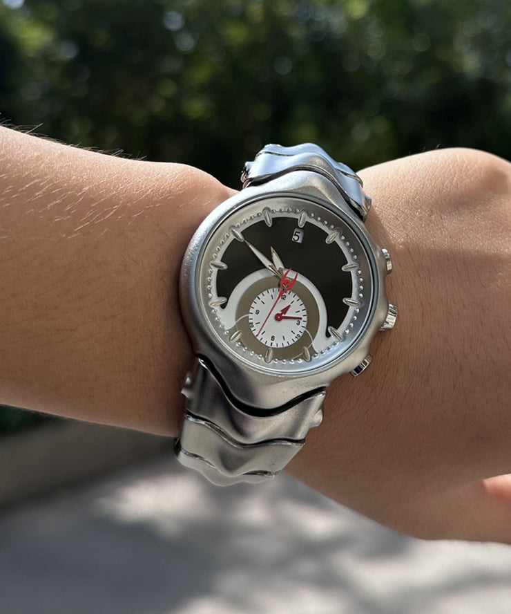 Stylish Orange Stainless Steel Quartz Movement Noctilucent Watches