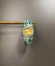 Stylish Pink Allloy Zircon Sapphire Crystal Watches
