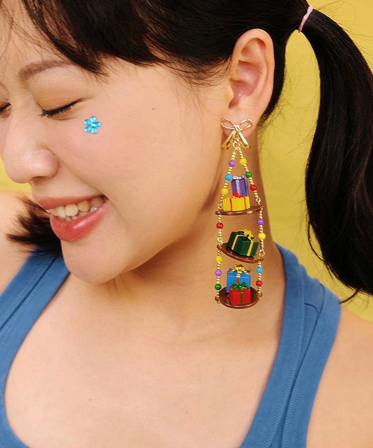 Stylish Rainbow Acrylic Resin Gift Drop Earrings